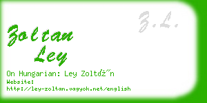 zoltan ley business card